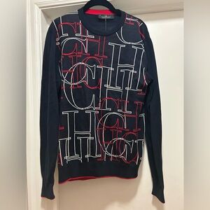 CH Carolina Herrera Men's Navy Sweater with Red Accents size M NWT $290